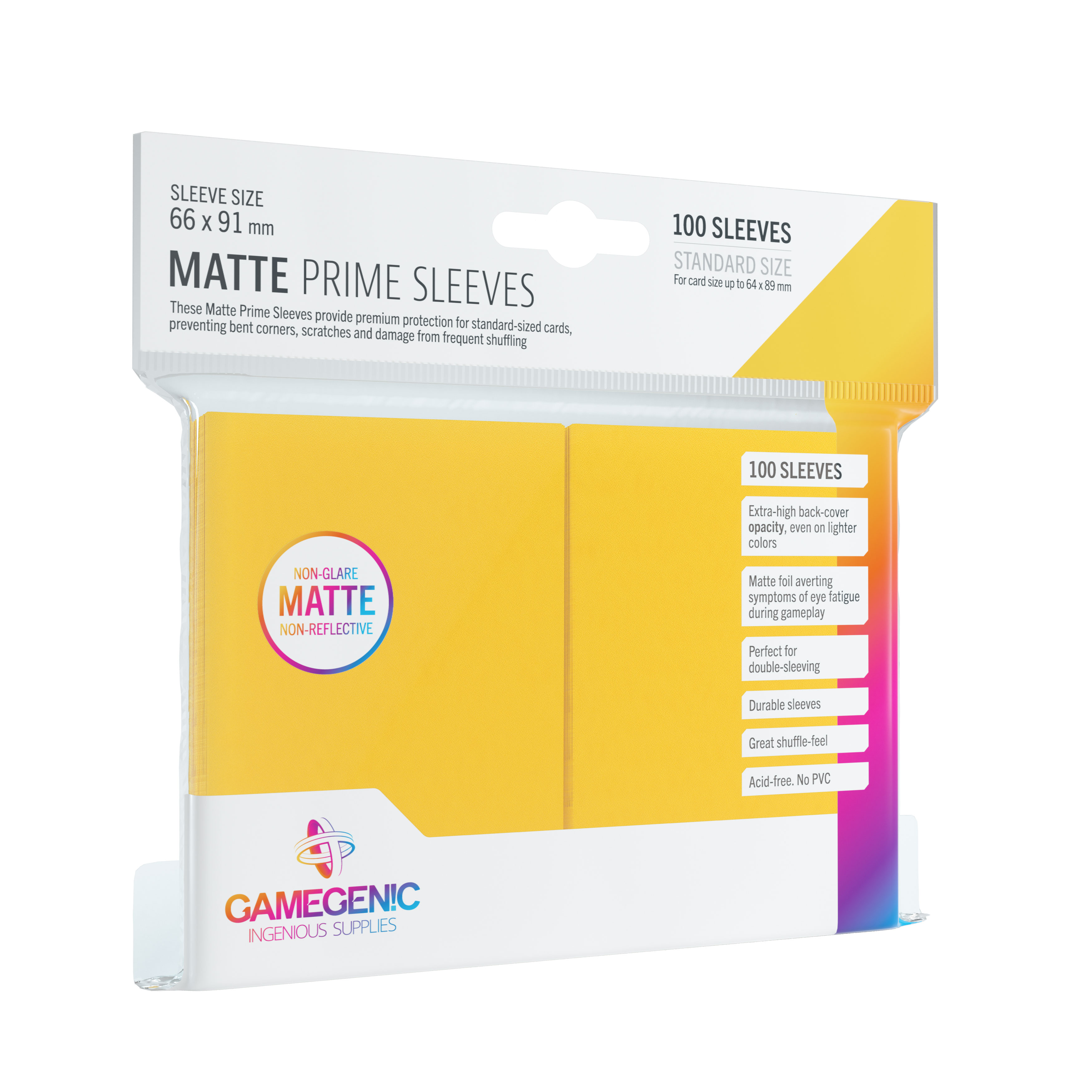 GG BGG Sleeves Prime Sleeves - Yellow 66 x 91 mm  (100)